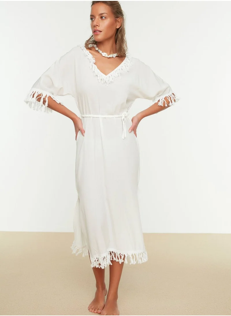 trendyol Side Slit Tassel Detail Dress