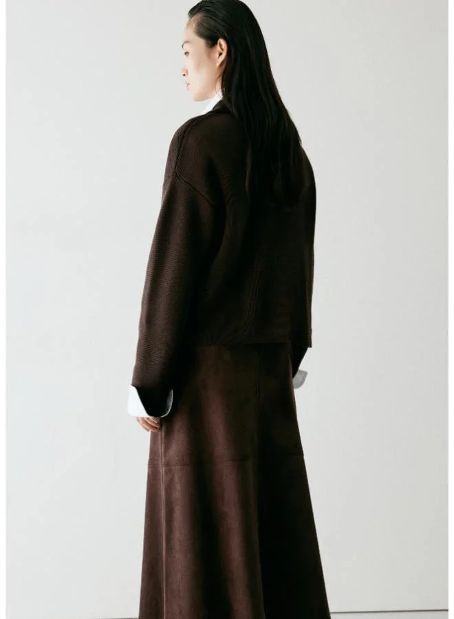 مانجو Midi Skirt With Suede Effect