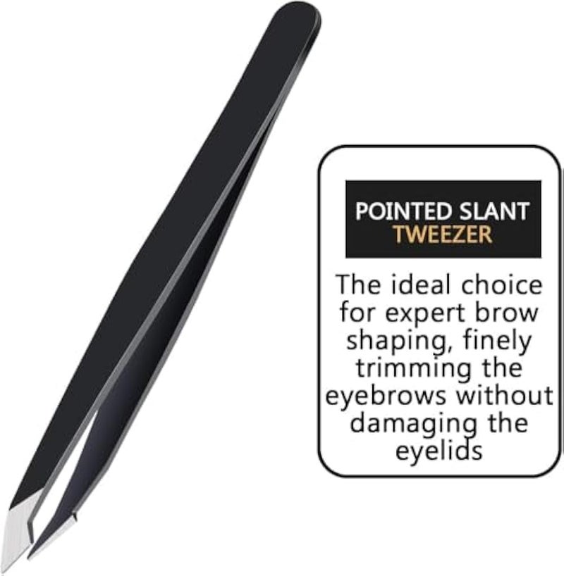 tweezers Evolution 2in1 - pointed slant- sharp point tip tweezers for fine hair - eyebrow tweezer - AND LASHES-multicolor-1pcs - Image 2