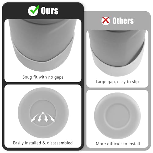 Mokoart Silicone Boot Compatible with Owala Kids Water Bottle 16/14 oz, Anti-Slip Rubber Bottom Protective Sleeve for Owala Kids FreeSip 16oz, Accessories for Owala Kids Flip 14oz (Grey) - Image 4