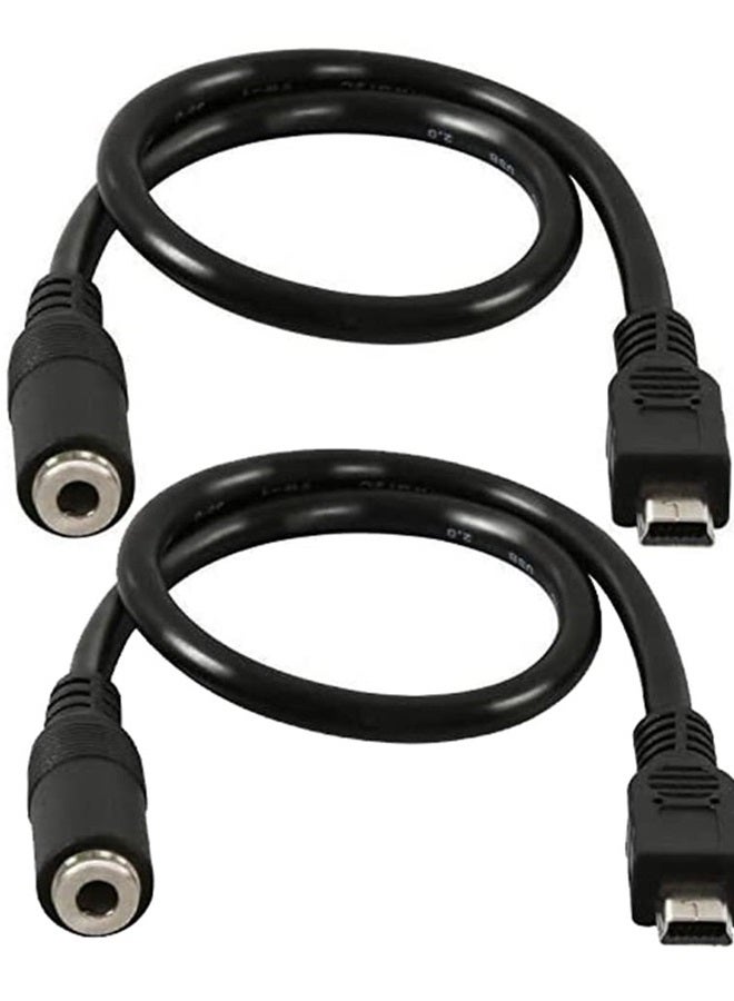 كواكودا (عبوة 2) كابل صوتي صغير USB ذكر إلى 3.5 مم أنثى لميكروفون كليب النشط - 1 قدم