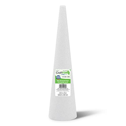 FloraCraft CraftFōM Cone 3.8 Inch x 15 Inch White - Image 1