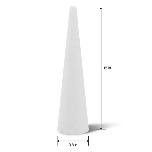 FloraCraft CraftFōM Cone 3.8 Inch x 15 Inch White - Image 3