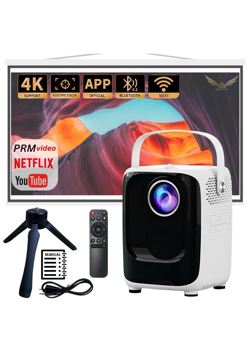 ELTRAZONE Mini Projector S10: 8000 Lumens, 1080P Resolution, Bluetooth & WiFi for Versatile Entertainment - Image 1