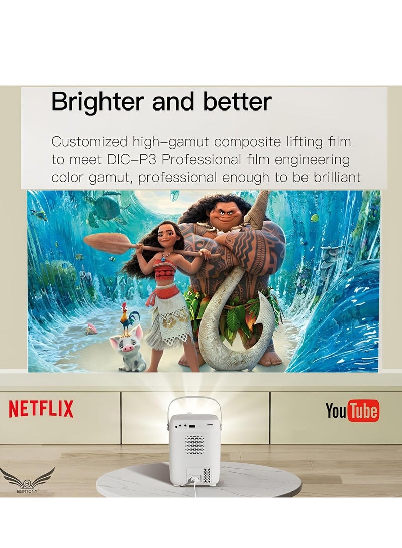 ELTRAZONE Mini Projector S10: 8000 Lumens, 1080P Resolution, Bluetooth & WiFi for Versatile Entertainment - Image 2