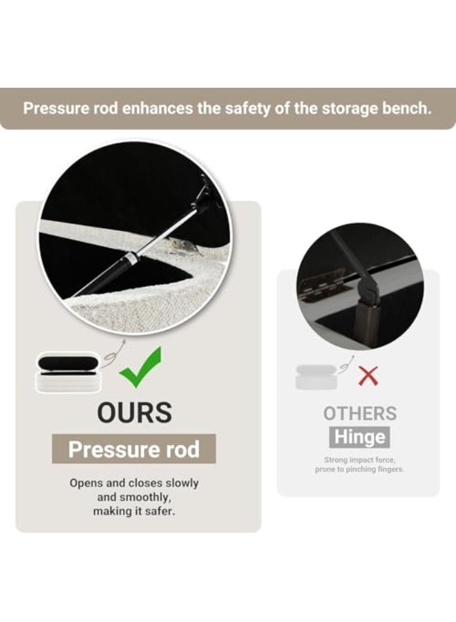 ملبوس صندوق تخزين بوفو، 120 سم، قماش منجد، تصميم بيضاوي كبير لغرفة النوم، غرفة المعيشة، المدخل - Image 5