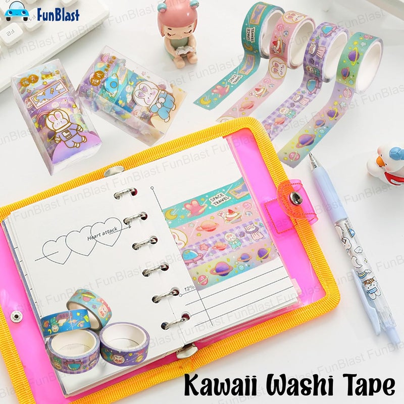 FunBlast FunBlast Kawaii Washi Tape, Space Theme Self Adhesive Decoration Paper Tape, 60 Tape Rolls, Decorative Masking Tapes for Arts, DIY Crafts, Scrapbook, Wrapping, Journals, Planners (Design-3)  - Image 2