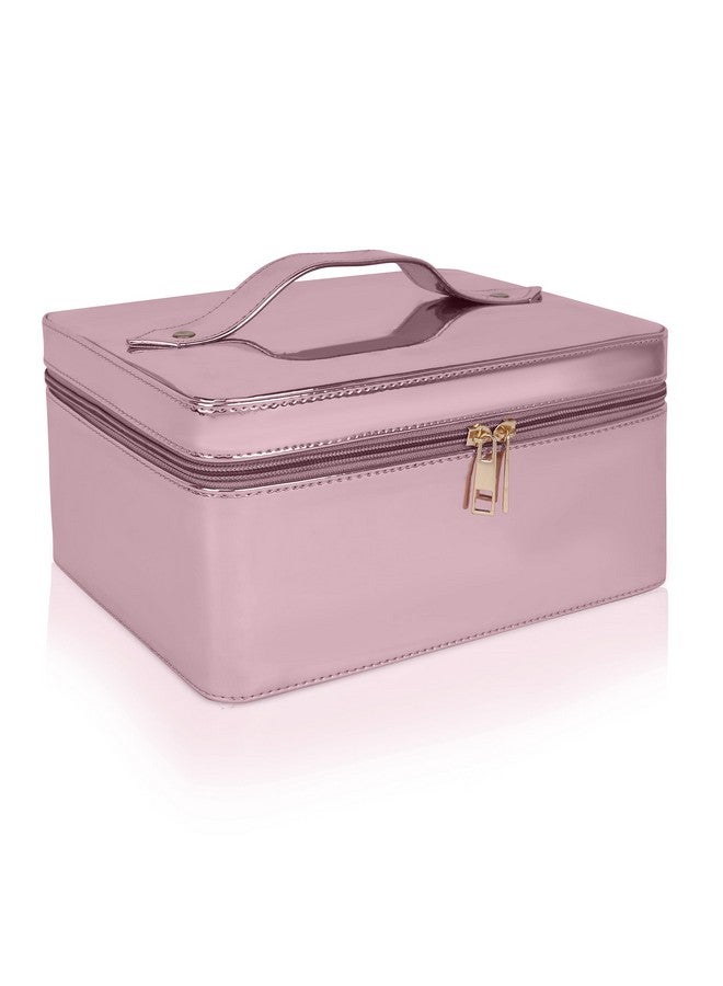 fadak Vanity Organiser for Women Makeup Box for All Cosmetic and Jewellery Item Pu Pattern (Pink) - Image 3