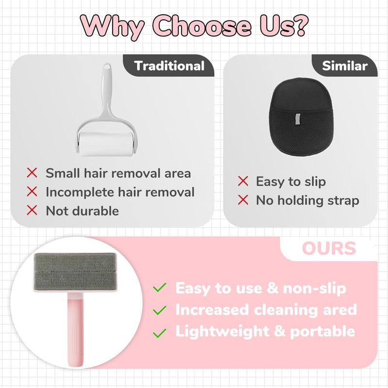 HASTHIP ® 2-Way Pet Hair Remover - Slide Action Fur Collector for Furniture, Bedding & Clothing Non-Abrasive Fabric Shaver & Lint Brush Hair Removal Tool - Image 5