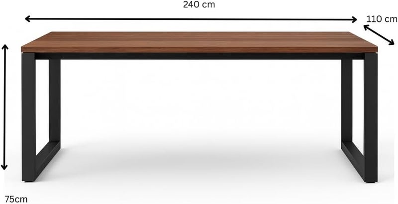 Neo Front Meeting Desk 2.4m DG-M024 – 8–10 Seater Office Conference Table with MDF Wood and Metal Legs - Image 3