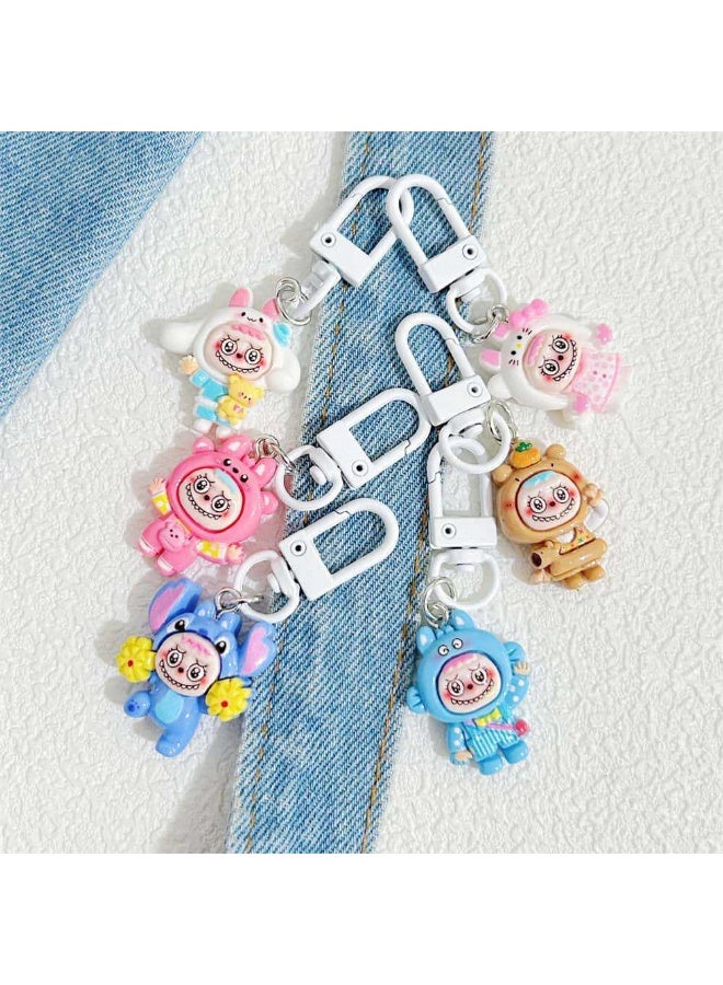 LABUBU Labubu Keychain Cute Cartoon Doll Girlish Cartoon Pendant Student Accessory  - Image 2