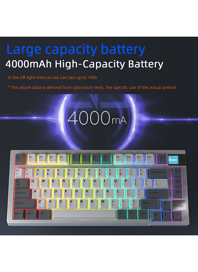 Darmoshark - Darmoshark K8 Tri-mode Wireless 81-Key Mechanical Keyboard K81 Keyboard RGB Full-color Backlight 18 Lighting Effects Full Hot-Swap Rechargeable Keyboard - Image 1