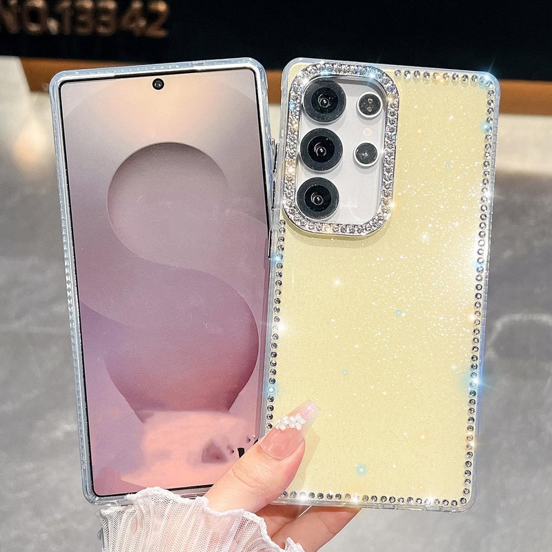 erorex For Samsung Galaxy A56 5G Rhinestone Glitter TPU 4-corners Anti-fall Phone Case(Transparent Stars) - Image 5