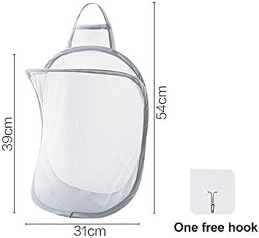 KAVSIYA KAVSIYA Laundry Bag Hanging Dirty Clothes Net Pouch Portable Storage Basket with Handle Household Folding Mesh Bathroom Polyester Hanging Laundry Basket Bag Hanging Laundry Basket  - Image 2