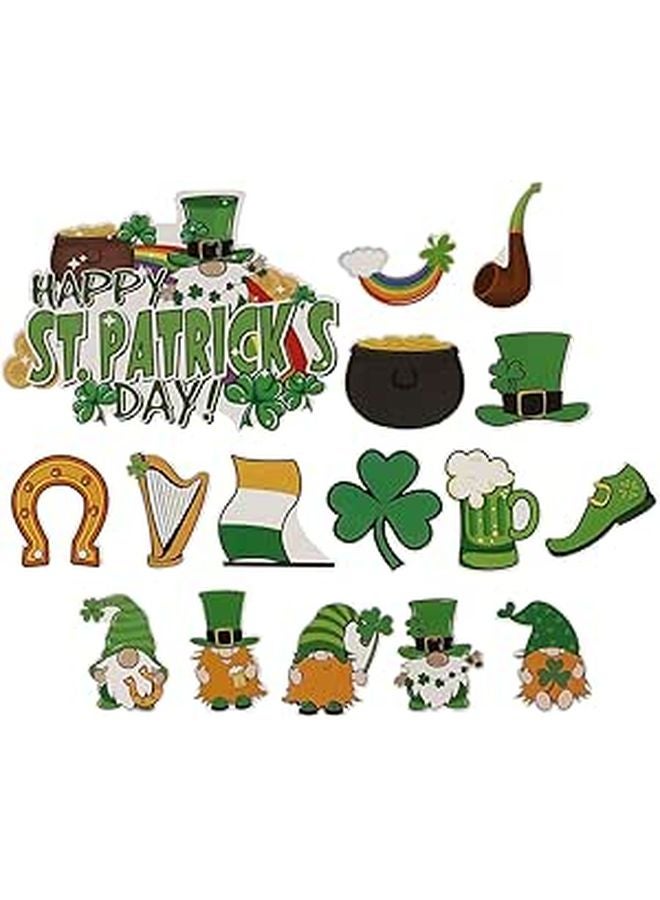 Shamrock Cake Toppers 32pcs Green Clover Cupcake Picks St Patricks Day Decorations - Image 1