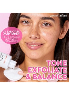 Peach Slices | Acne Exfoliating Toner | 2% Salicylic Acid | Aha+Bha Exfoliation | Facial Cleanser | Calms & Soothes | Prevents Breakouts | Alcohol & Sulfate Free | Skin Care For Women & Men | 4 Oz  - Image 3