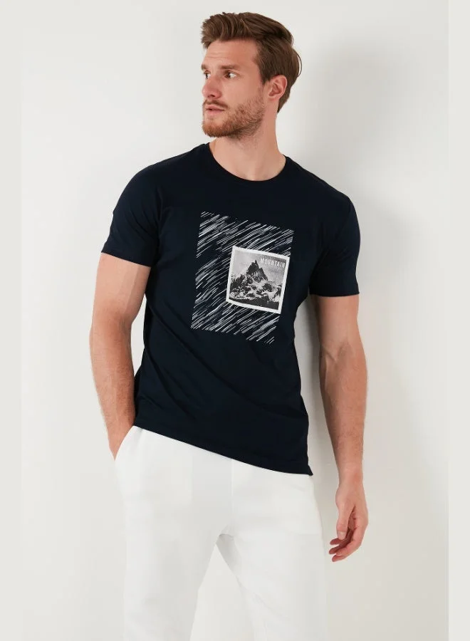 بوراتي تيشيرت رجالي قطن بياقة دائرية بقصة ضيقة من بوراتي