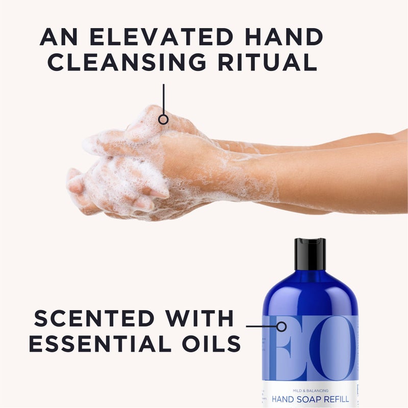 EO Liquid Hand Soap Refill, 32 Ounce (Pack of 2), French Lavender, Organic Plant-Based Gentle Cleanser with Pure Essential Oils - Image 2