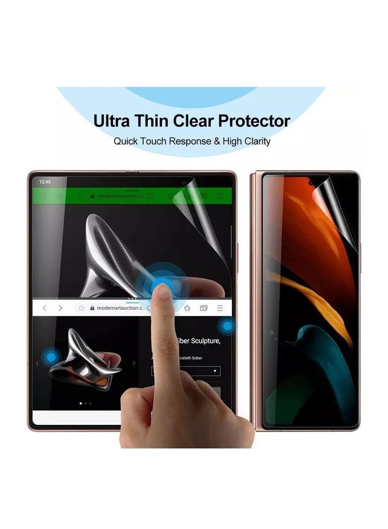 MOCOM 2 Pack 360 Full Coverage Flexible 3D Polymer Nano 9H Film HD Clear PET TPU Screen Protector Front and Back Protector Film for Samsung Galaxy Z Fold 4 5G - Image 4