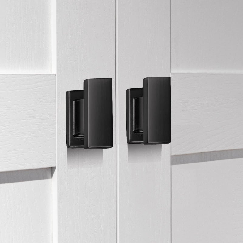 Vehcil Square Cabinet Knobs 20 Pack Single Hole Matte Black Cabinet Handles Hardware For Kitchen Cupboard Closet Bathroom Dresser Drawer Solid Zinc Alloy