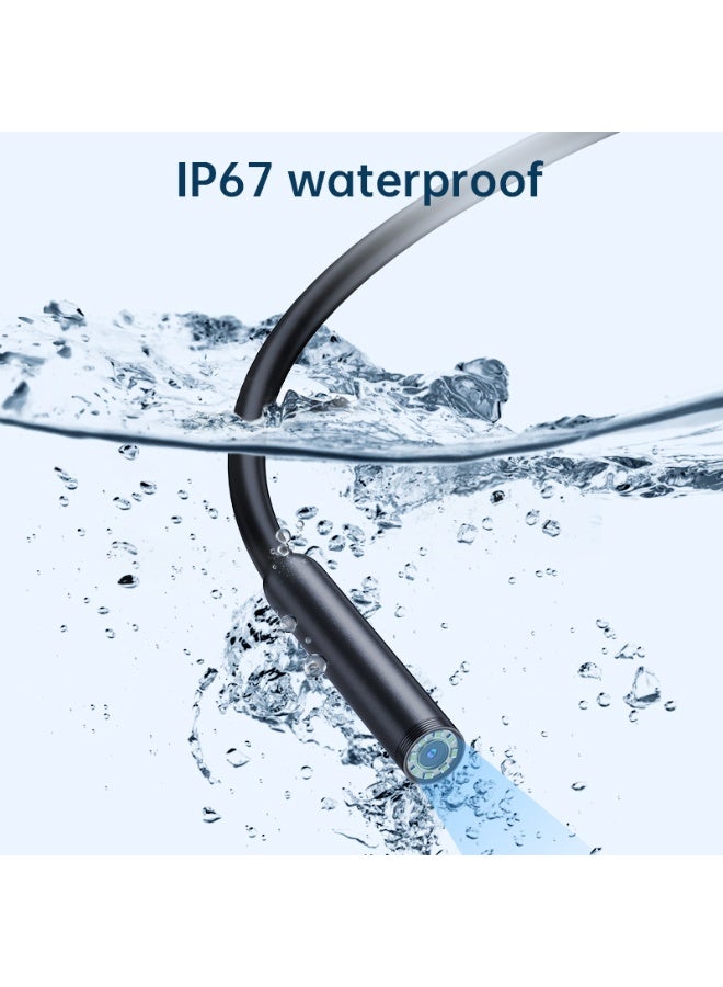 BlueFire 5M 1080P HD Smartphone Endoscope Inspection Camera – IP68 Waterproof Borescope  Semi-Rigid Snake Cable, USB OTG Type-C & Lightning Adapter for Android & iPhone – Ideal for Plumbing, Automotive, HVAC, and Wall Inspections - Image 4