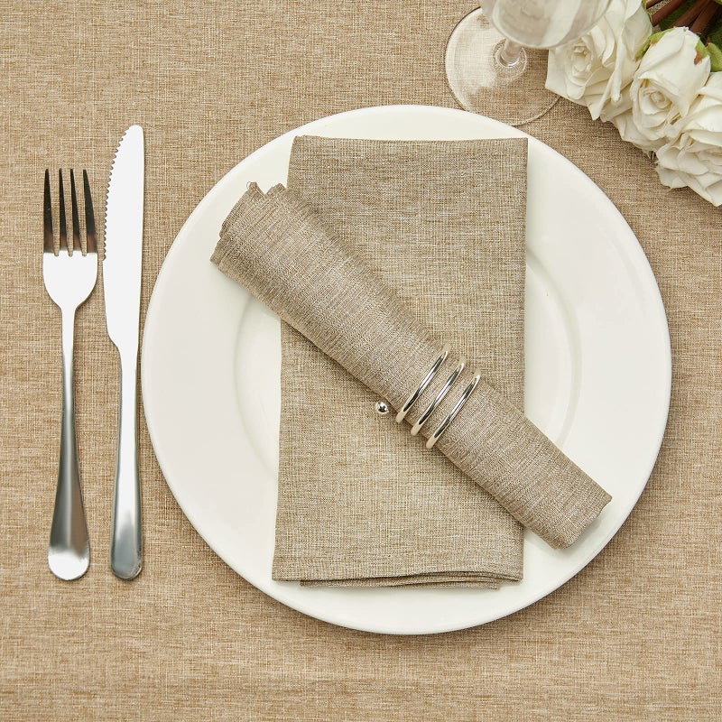 Mebakuk Cloth Napkins Set of 12  Premium 17 x 17 Inch Solid Washable Linen Style Napkins  Soft Table Napkin for Wedding Party Restaurant Dinner Parties (Mocha  Set of 12) - Image 1