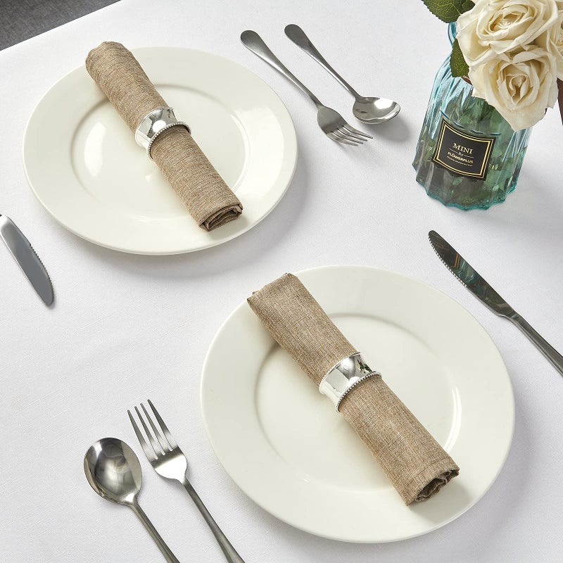 Mebakuk Cloth Napkins Set of 12  Premium 17 x 17 Inch Solid Washable Linen Style Napkins  Soft Table Napkin for Wedding Party Restaurant Dinner Parties (Mocha  Set of 12) - Image 4