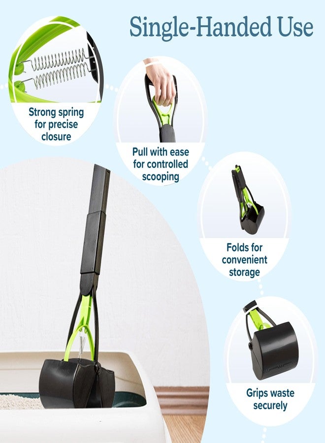 PETMAKER Pooper Scooper - Foldable Cat and Dog Poop Scoop with Ergonomic Handle - Enables One-Handed Use on Concrete, Grass, and Gravel by PETMAKER (Green) - Image 4