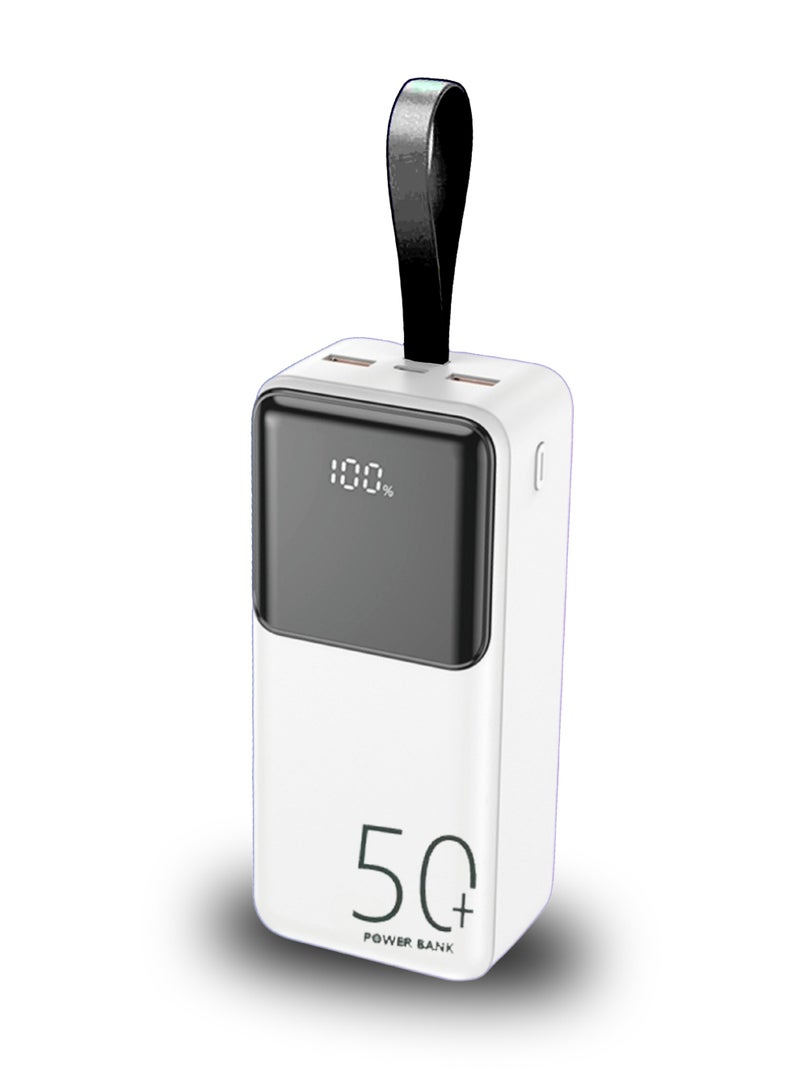 ليفينو باور بانك ليفينو 50000 مللي أمبير/ساعة - شحن سريع 22.5 واط، منفذي USB ومنفذ PD من النوع C، مثالي للاستخدام في الهواء الطلق والتخييم والمنزل، متوافق مع iPhone 15/14/13/12، Samsung Galaxy S24/S23/S22، iPad والمزيد | أبيض - Image 1