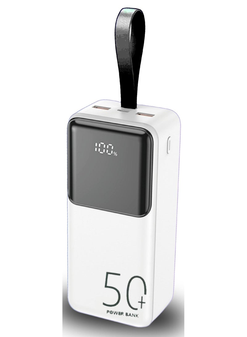 Levino 50000mAh Power Bank – 22.5W Fast Charging, 2 USB & 1 Type-C PD Port, Ideal for Outdoor, Camping & Home Use, Compatible with iPhone 15/14/13/12, Samsung Galaxy S24/S23/S22, iPad & More | White - Image 1