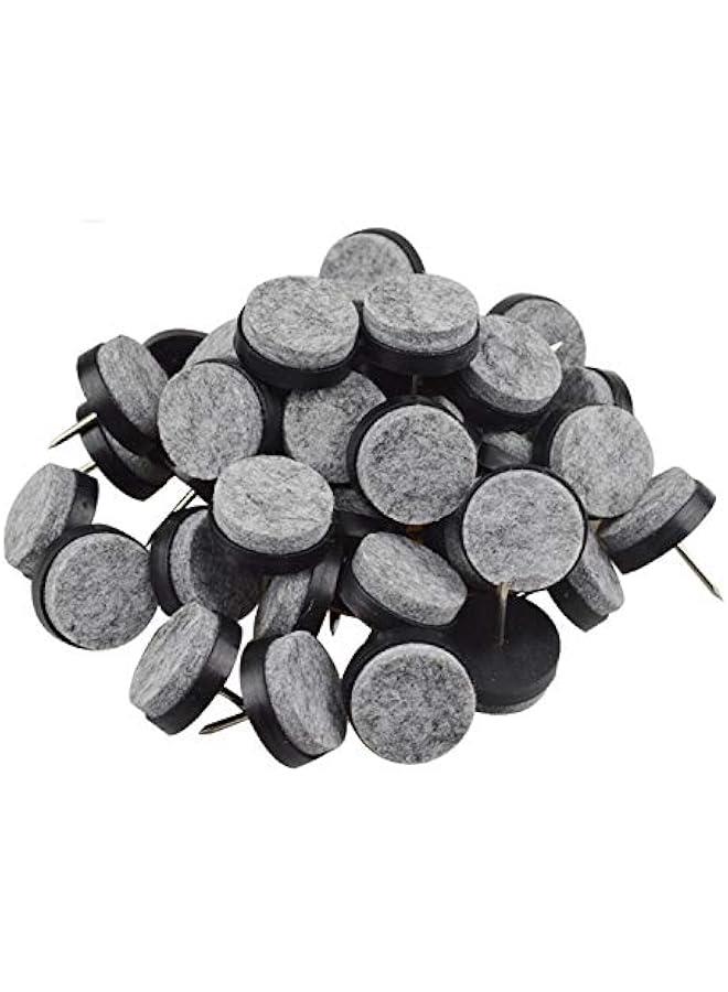 40pcs Round Heavy Duty Nail-on Felt Pad for Furniture Chair Table Leg Feet Floor Protectors Slide Smoothly (Black, Pad Diameter 28mm) - Image 1