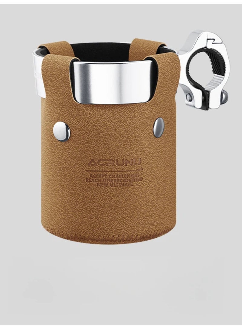 ACRUNU Light Coffee Aluminum Alloy Bike Cup Holder – Fits Handlebars up to 40mm, with Foam Padding & Rubber Lining - Image 1