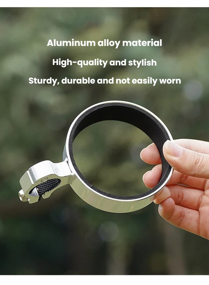 ACRUNU Light Coffee Aluminum Alloy Bike Cup Holder – Fits Handlebars up to 40mm, with Foam Padding & Rubber Lining - Image 2