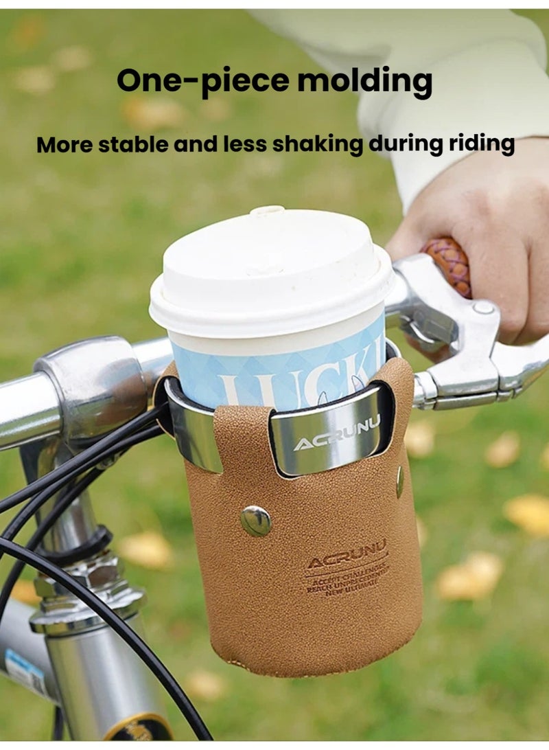 ACRUNU Light Coffee Aluminum Alloy Bike Cup Holder – Fits Handlebars up to 40mm, with Foam Padding & Rubber Lining - Image 4