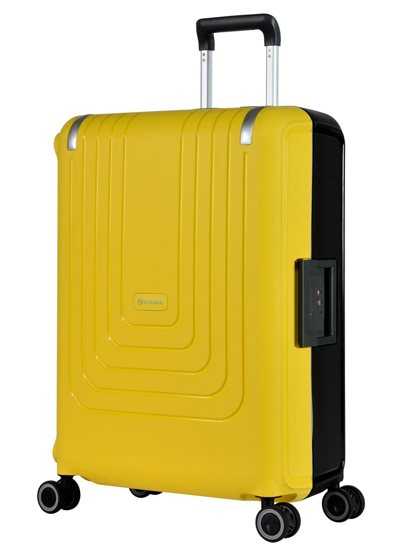 إيمينينت Vertica Hard Case Trolley Luggage Set of 2 Polypropylene Lightweight 4 Quiet Double Spinner Wheels With TSA Lock B0006M Yellow Black