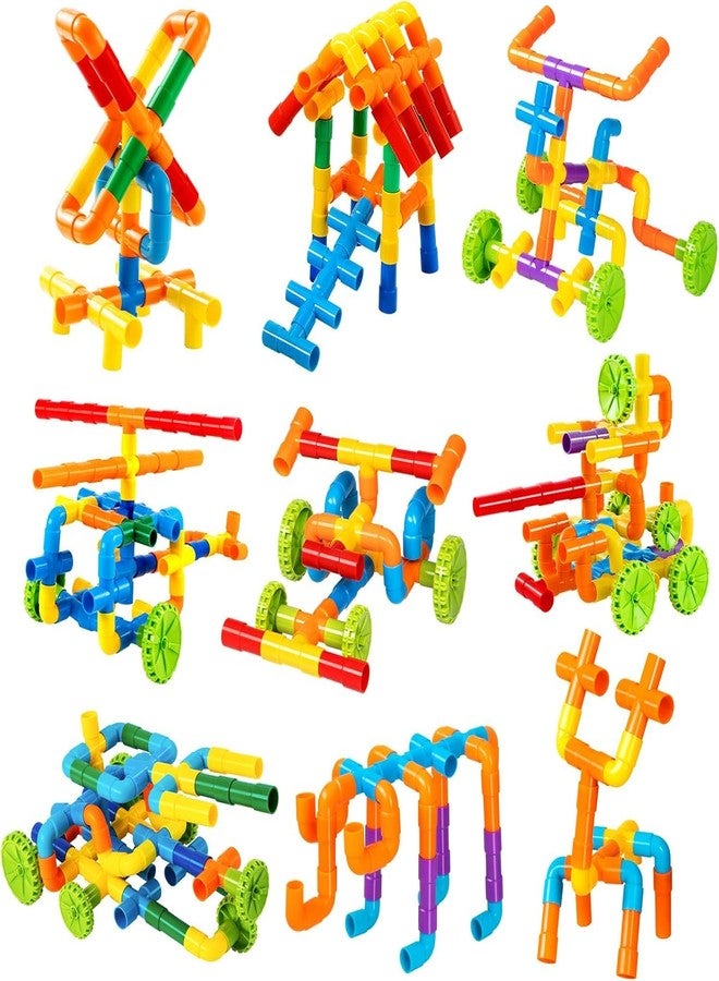Estilo 100 Pcs Building Block Pipe | STEM Learning Construction Set | Pipeline Building Blocks for Kids | Preschool Educational Toy | Best Gift for Toddlers 3+ - Image 1