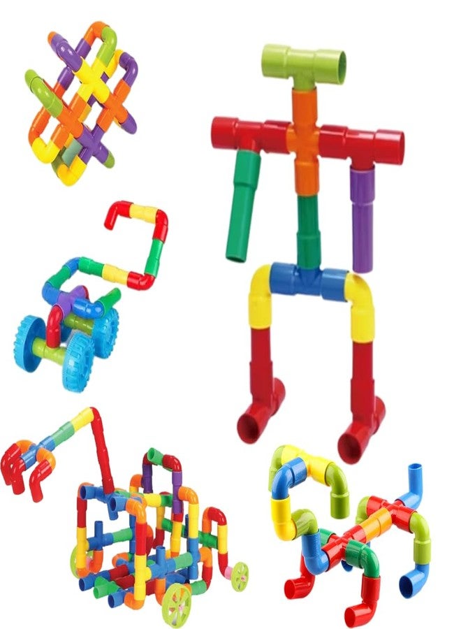 Estilo 100 Pcs Building Block Pipe | STEM Learning Construction Set | Pipeline Building Blocks for Kids | Preschool Educational Toy | Best Gift for Toddlers 3+ - Image 2