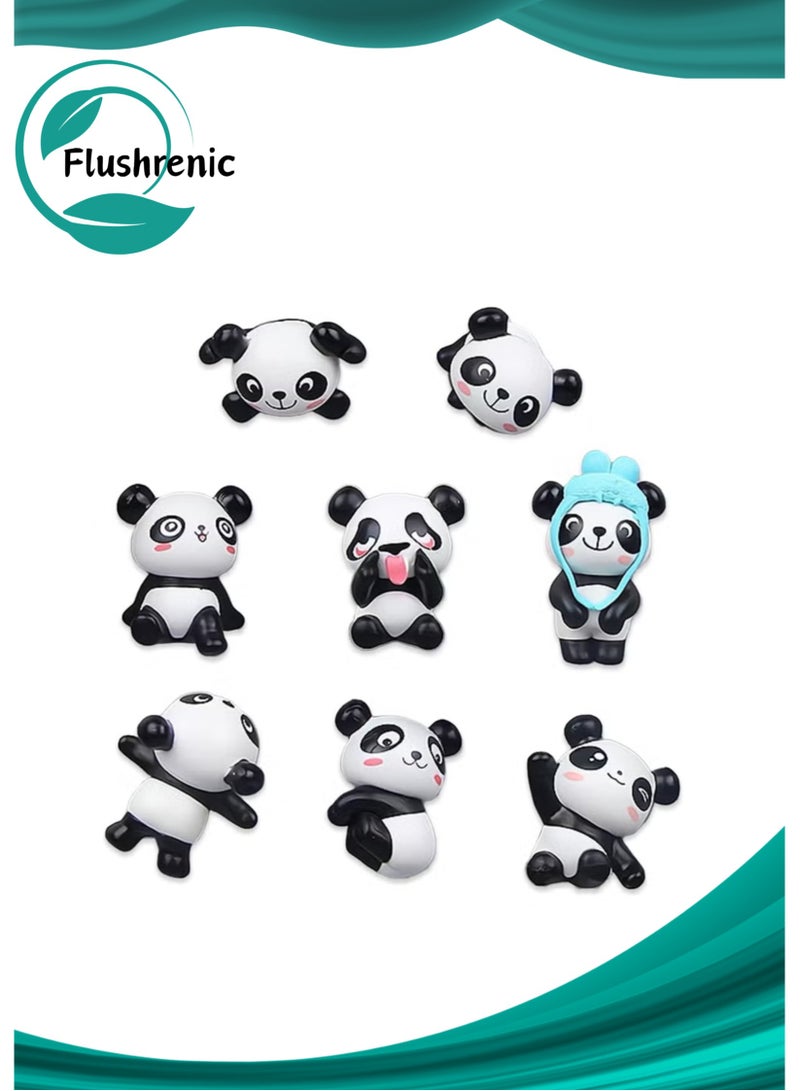 فلوشرينيك 8 قطع مغناطيس ثلاجة باندا, مغناطيس ثلاجة مزخرف، 3D حيوانات راتنج ثلاثي الأبعاد، زينة لطيفة قوية, للمكتب المنزلي مطبخ السبورة البيضاء، لوحة مغناطيسية مضحكة هدايا للكبار - Image 1