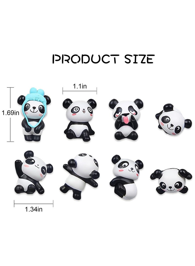 فلوشرينيك 8 قطع مغناطيس ثلاجة باندا, مغناطيس ثلاجة مزخرف، 3D حيوانات راتنج ثلاثي الأبعاد، زينة لطيفة قوية, للمكتب المنزلي مطبخ السبورة البيضاء، لوحة مغناطيسية مضحكة هدايا للكبار - Image 2