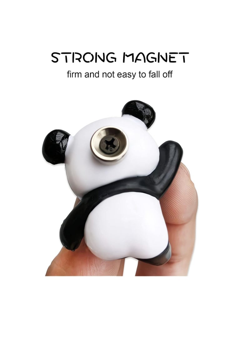 فلوشرينيك 8 قطع مغناطيس ثلاجة باندا, مغناطيس ثلاجة مزخرف، 3D حيوانات راتنج ثلاثي الأبعاد، زينة لطيفة قوية, للمكتب المنزلي مطبخ السبورة البيضاء، لوحة مغناطيسية مضحكة هدايا للكبار - Image 3