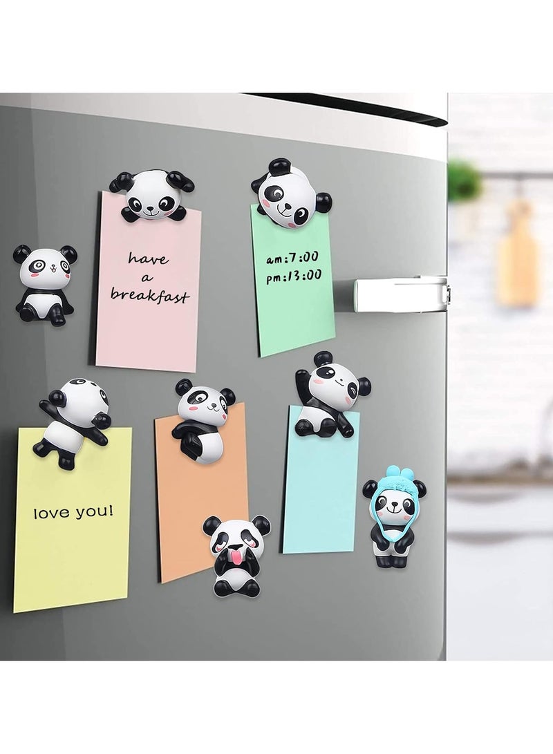فلوشرينيك 8 قطع مغناطيس ثلاجة باندا, مغناطيس ثلاجة مزخرف، 3D حيوانات راتنج ثلاثي الأبعاد، زينة لطيفة قوية, للمكتب المنزلي مطبخ السبورة البيضاء، لوحة مغناطيسية مضحكة هدايا للكبار - Image 4