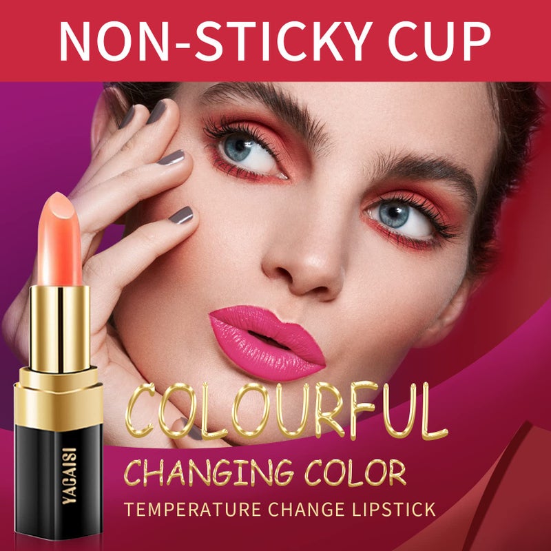 Yeweian Carrot Color Changing Lipstick, Natural Moisturizing Lip Gloss Korean Lip Balm Long Lasting Lip Care Labiales Magicos Nutritious Magic Lipstick For Women - Image 2
