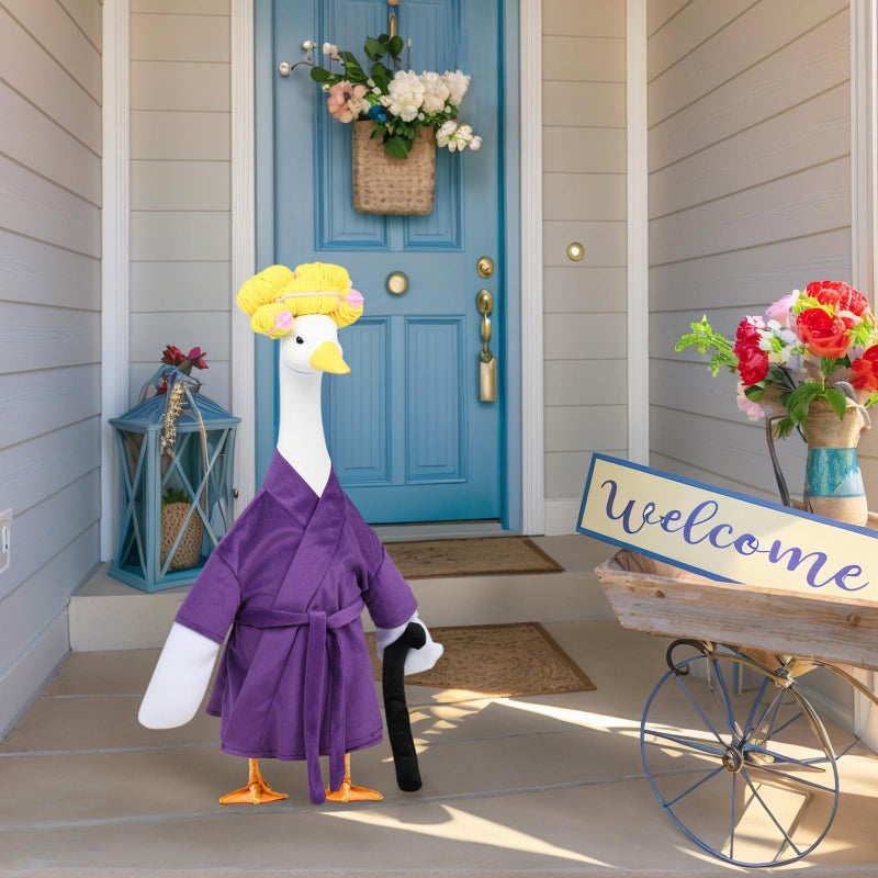 VIVOLOOM Old Lady Porch Goose Outfits - Old Lady Costumes for 23â€ Porch Goose Statue, Halloween Outdoor Decor for Lawn, Yard & Garden - Image 5
