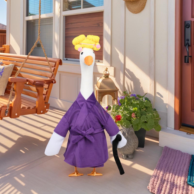 VIVOLOOM Old Lady Porch Goose Outfits - Old Lady Costumes for 23â€ Porch Goose Statue, Halloween Outdoor Decor for Lawn, Yard & Garden - Image 2