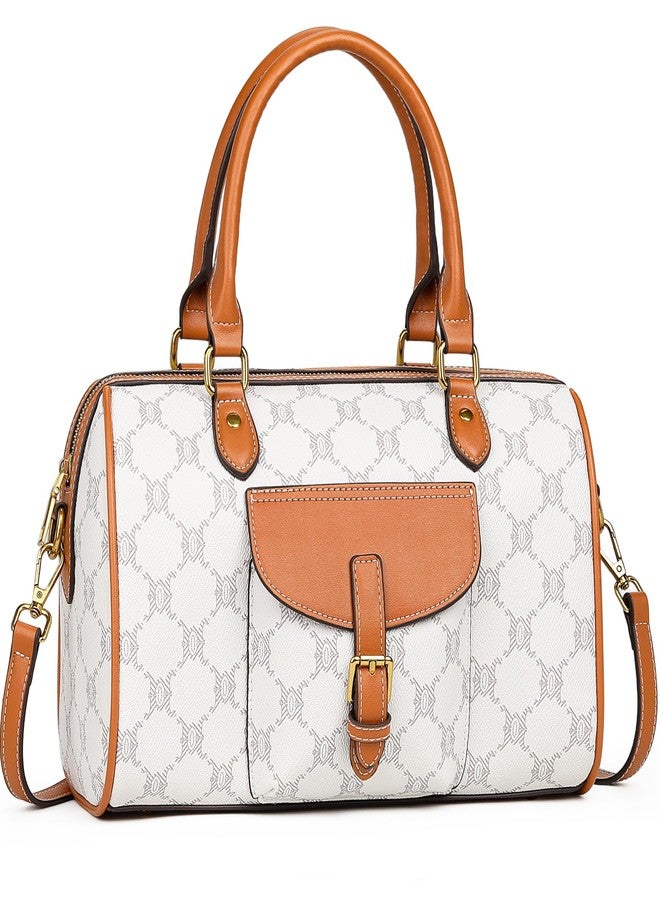TIBES Vintage Barrel Bag for Women - Vegan Leather Purses and Handbags Satchel Bags for Women, Ladies Top Handle Handbags - Image 1