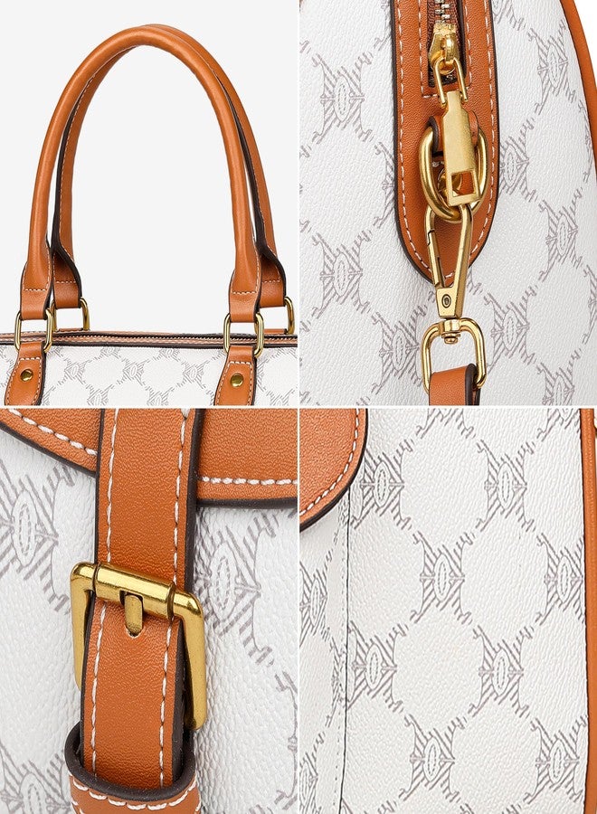 TIBES Vintage Barrel Bag for Women - Vegan Leather Purses and Handbags Satchel Bags for Women, Ladies Top Handle Handbags - Image 5