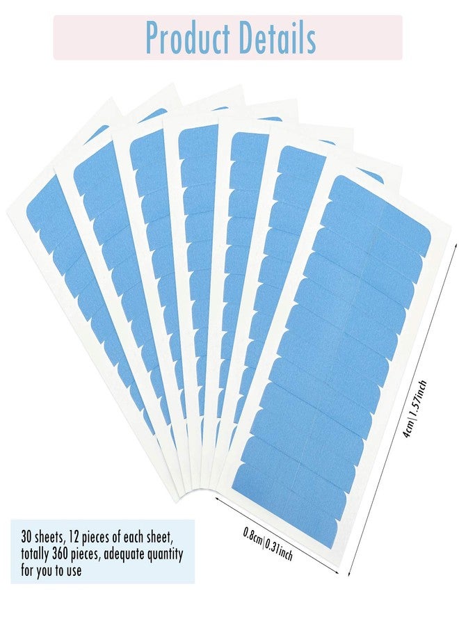 Blulu 360 Pcs Blue Hair Extension Tape Tabs Bulk Double Sided Strong Adhesive Hair Tape in Extension Replacement Wig Strip Waterproof Beauty Tool for Lace Wigs Toupee Hairpiece Supplies - Image 2