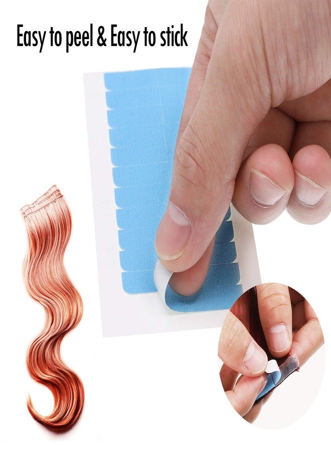 Blulu 360 Pcs Blue Hair Extension Tape Tabs Bulk Double Sided Strong Adhesive Hair Tape in Extension Replacement Wig Strip Waterproof Beauty Tool for Lace Wigs Toupee Hairpiece Supplies - Image 3
