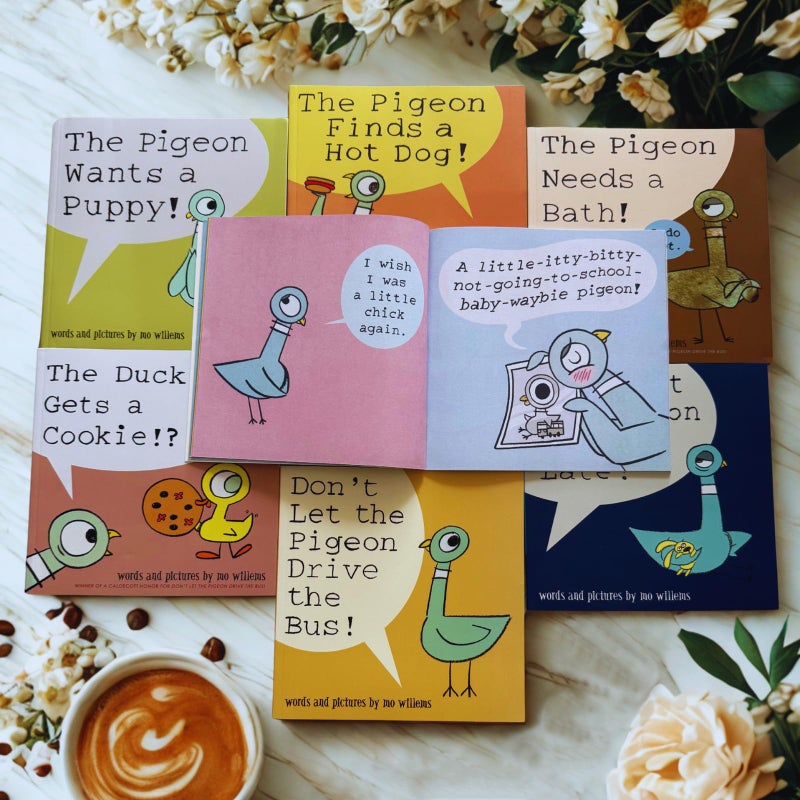 TONGYILEX 7 Book Set of Mo Willems Pigeon Books, Includes Donâ€™t Let The Pigeon Drive The Bus Book, The Pigeon Has to Go to School & More â€“ Mo Willems Books Paperback for Kids Collection - Image 2