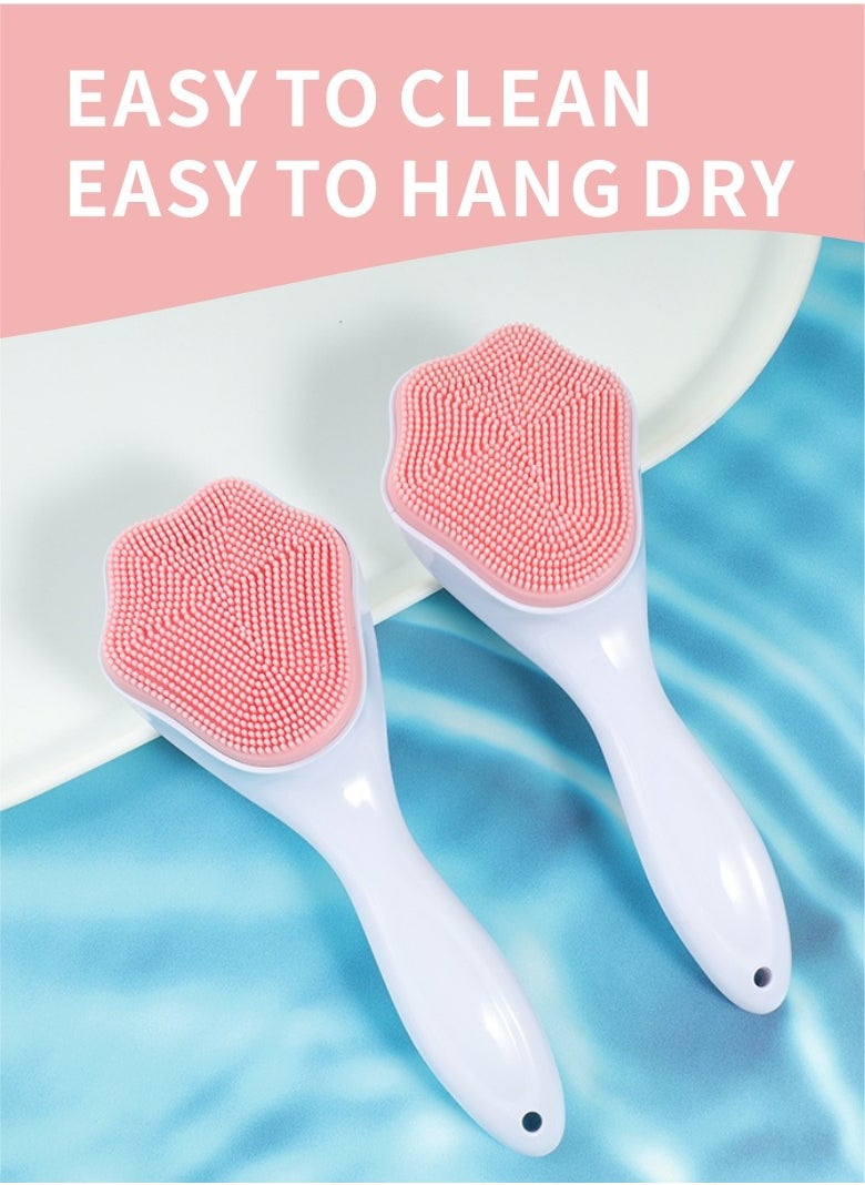 HieerBus - Silicone Facial Cleansing Brush, Cleanser Face Exfoliator Fine Bristles for Sensitive Skin Easy to Clean Lather Well (pink) - Image 1